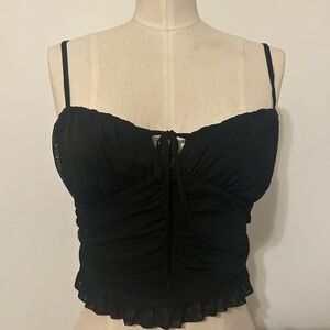 Black Ruched Crop Top
